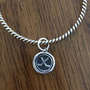 Waxing Poetic Sterling Silver Hockey Sticks Charm